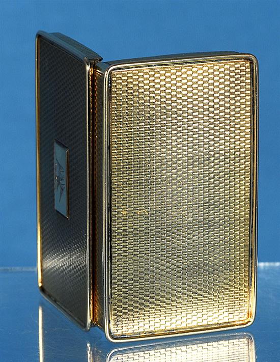 A William IV silver gilt snuff box, by Nathaniel Mills, Length 3 ¼”/80 mm Width 62mm Weight 3.2oz/90grms